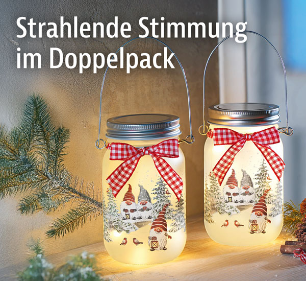 2er-Pack LED-Glasleuchten Wichtelwald
