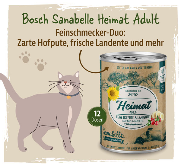 12er-Pack Bosch Heimat Sanabelle Adult feine Hofpute & Landente