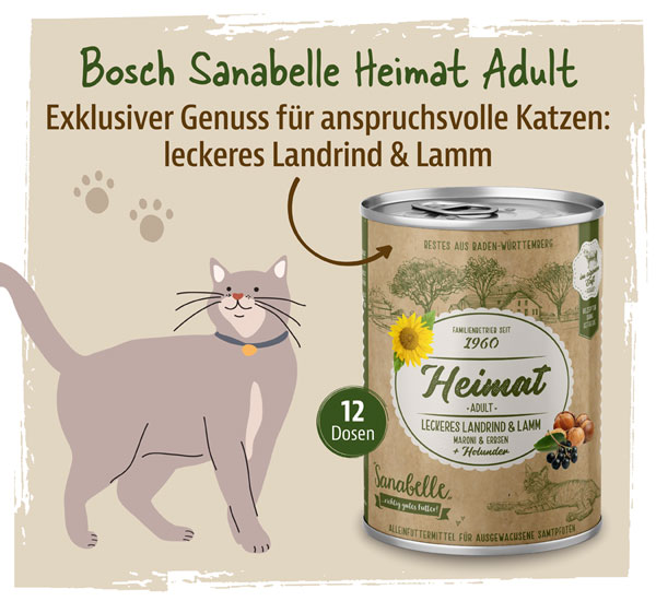 12er-Pack Bosch Sanabelle Heimat Dose Adult Landrind & Lamm