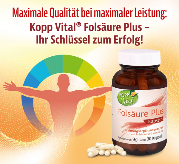 Kopp Vital ®  Folsäure Plus Kapseln mit Vitamin B6 hochdosiert