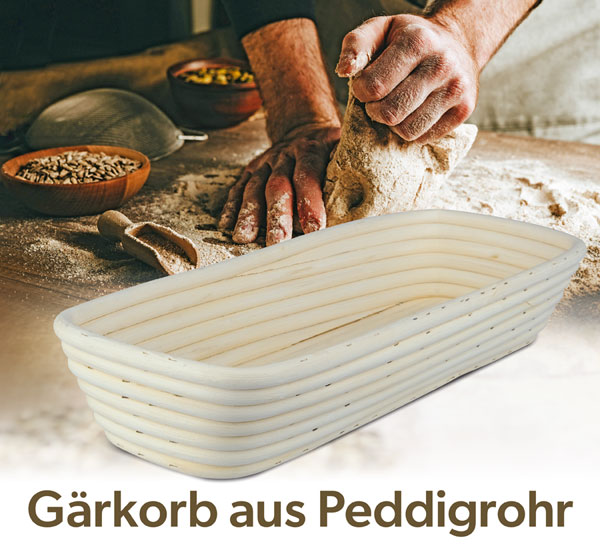 Grkorb aus Peddigrohr lang