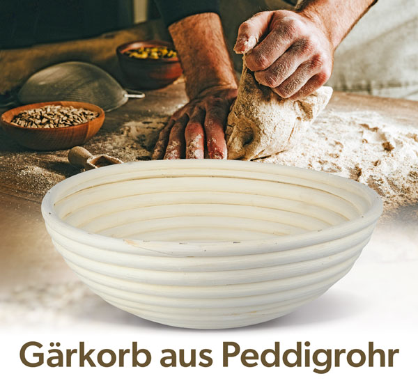 Grkorb aus Peddigrohr rund