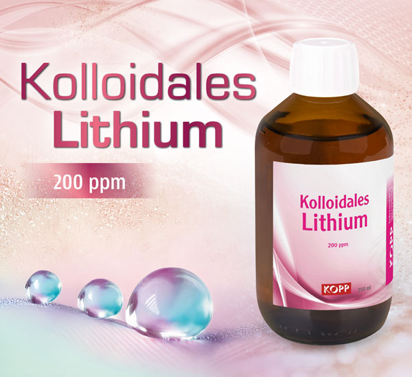 Kolloidales Lithium Konzentration 200 ppm / 2 mg Lithium je 10 ml / hochrein