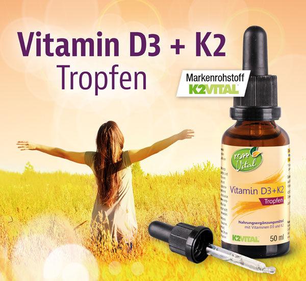Kopp Vital �  Vitamin&nbsp;D3 +&nbsp;K2 Tropfen / 1000 IE / 20&nbsp;�g /&nbsp;50 ml / MK-7 / all-trans