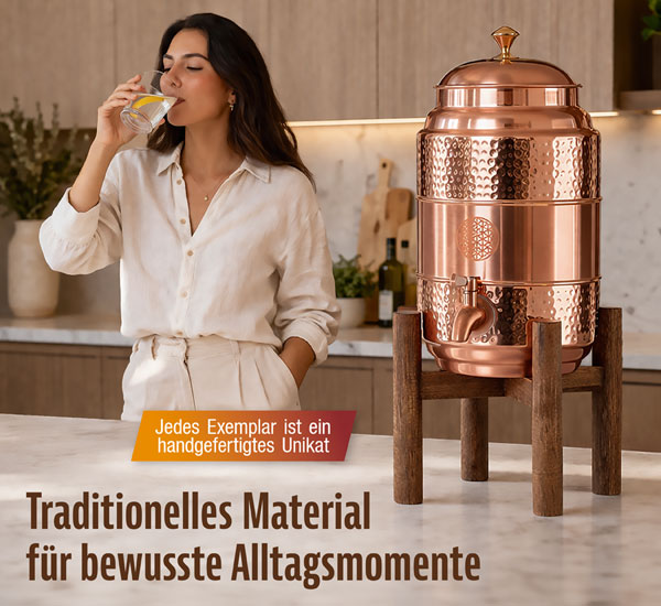 Kupfer-Wasserspender �Blume des Lebens�