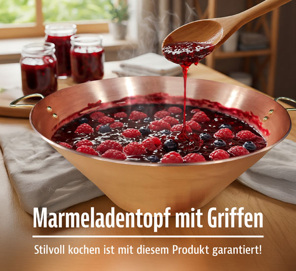 Kupfermanufaktur Weyersberg Kupfer-Marmeladentopf mit Griffen,  39 cm