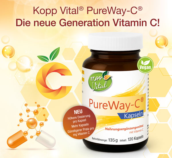 Kopp Vital   PureWay-C   Kapseln / 950 mg Vitamin C / Hochdosiert / Schnelle Resorption / Vegan