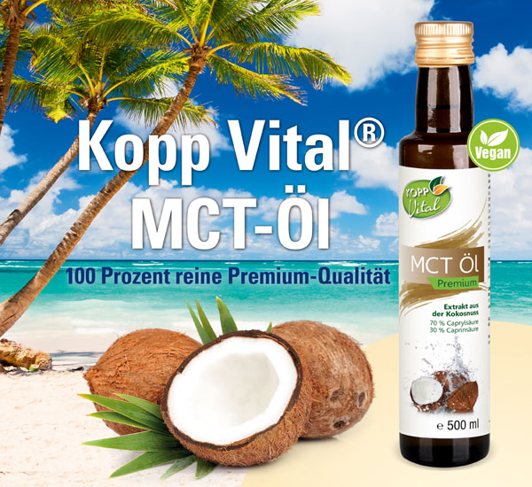 Kopp Vital ®  MCT-Öl - vegan 100-prozentige Reinheit / Premium Qualität / geschmacksneutral / auf Kokosölbasis