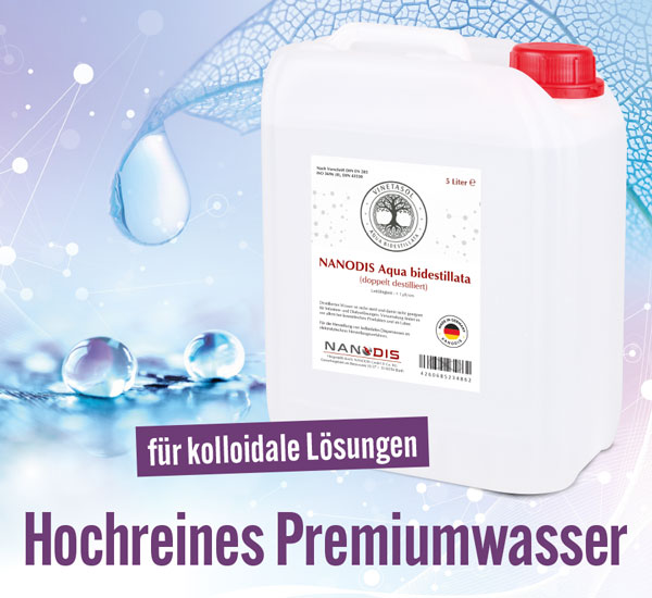 5 Liter Destilliertes Wasser - Aqua destillata im Premium-Kanister