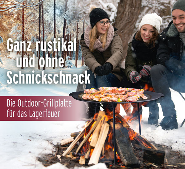 Outdoor-Grillplatte mit drei Beinen