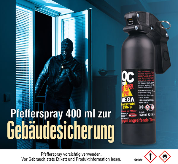 Pfefferspray 400 ml zur Gebäudesicherung