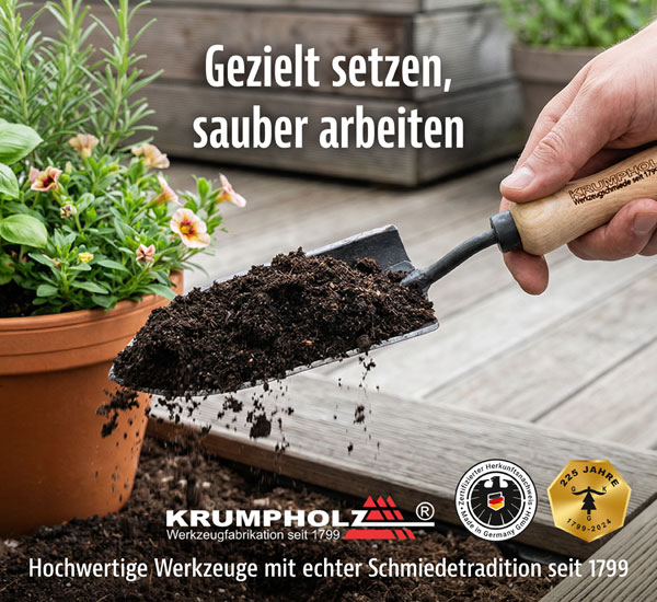 Krumpholz� Pflanzenkelle schmal mit Eschengriff
