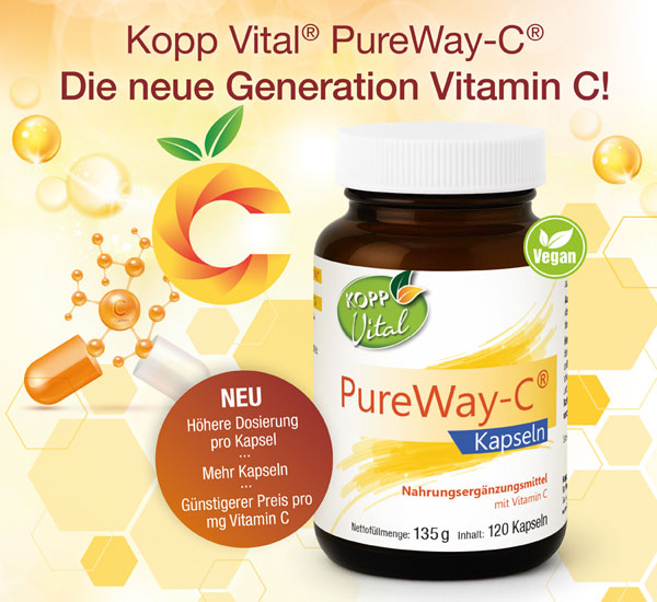 Kopp Vital   PureWay-C   Kapseln / 950 mg Vitamin C / Hochdosiert / Schnelle Resorption / Vegan