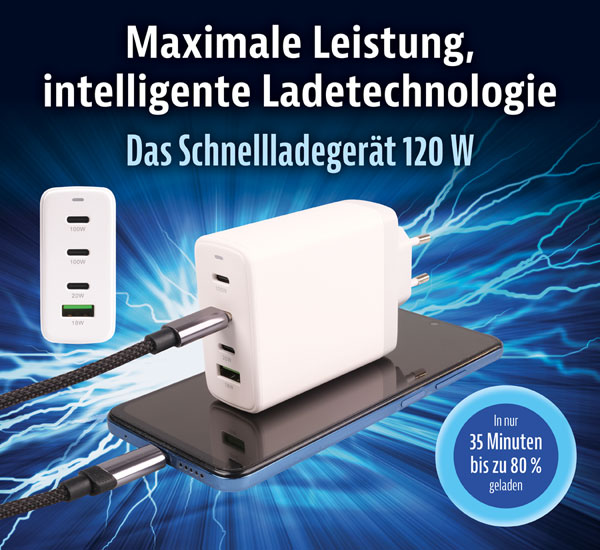 Schnellladegert 120 W mit USB-C-Ladekabel - Wie neu