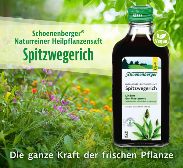Schoenenberger   Naturreiner Heilpflanzensaft Spitzwegerich
