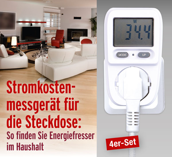 4er-Set digitales Stromkostenmessgert