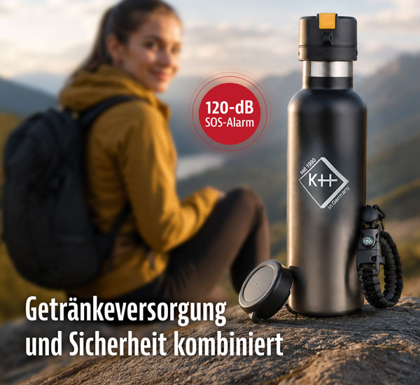 Survival-Trinkflasche mit Alarm