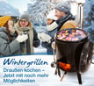 Gulaschkanone/Eintopfofen / emailliert / 15 Liter / mobile Kochmglichkeit / plus Pfanne (9 Liter) und Grillrost_small_zusatz