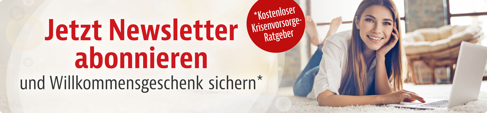 Bild mit Text: Newsletter bestellen und Top-Angebote sichern!