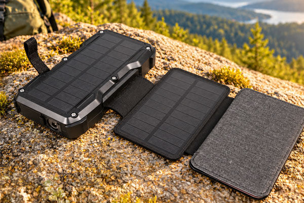 Powerbank mit 5 Solarpanels
