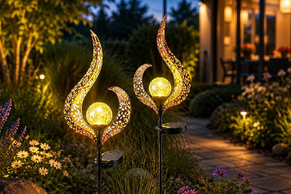2er-Pack Solar-Gartenstecker �Wave�