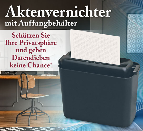 Aktenvernichter mit Papierkorb